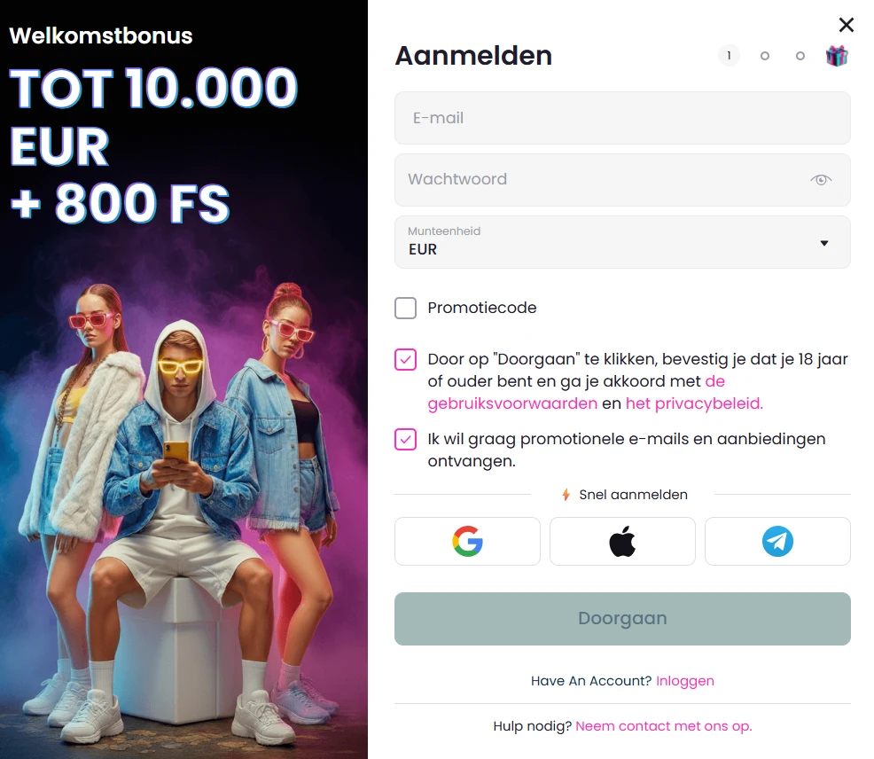 Illustratie bij Registreren bij Likesbet: account aanmaken stap voor stap